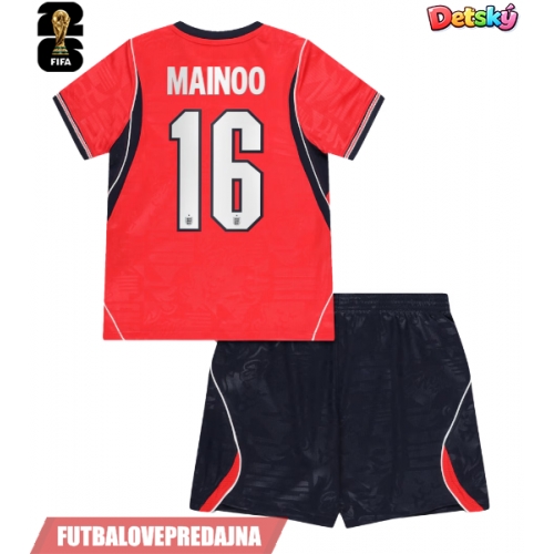 Lacne Dětský Futbalové dres Anglicko Kobbie Mainoo #16 MS 2026 Krátky Rukáv - Preč (+ trenírky)